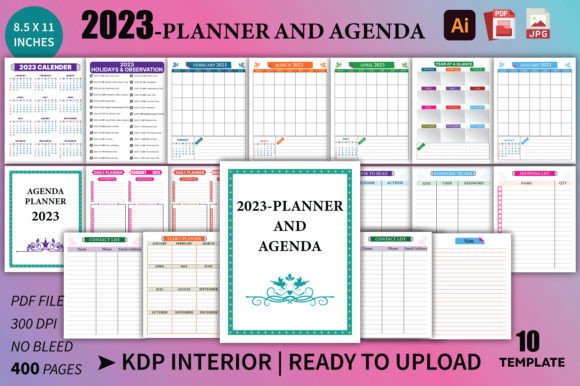 Download Editable KDP Planner and Agenda 2023 - Kdp planner Collection