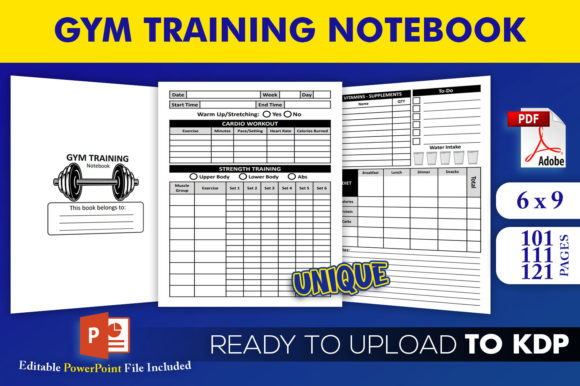 Download Gym Training Notebook | KDP Interior - Notebook Collection