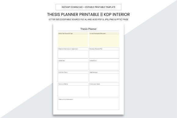 Download Thesis Planner Kdp Notebook Interior - Notebook Collection