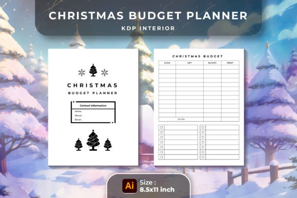 Download Christmas Budget Planner KDP Interior - Budget planner Collection
